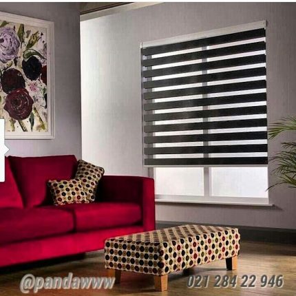 خرید اینترنتی پرده زبرا اتاق خواب و پذیرایی و آشپزخانه طرح چوب